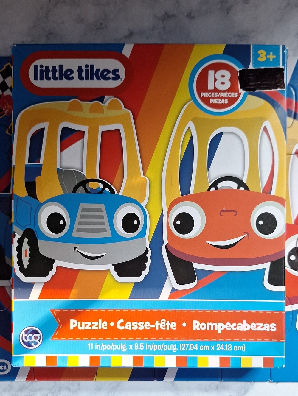 Little Tikes 18-Piece Kids Puzzle - Blue & Orange Cars